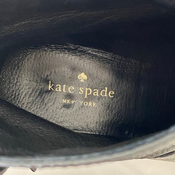 Kate Spade Prospect Bow Ankle Boots Size 8.5 Black Leather Flat Booties *fair - Picture 10 of 14